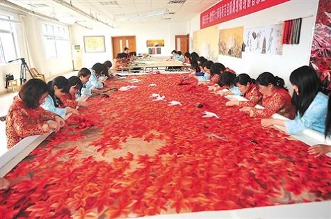 大型刺繡壁畫,大型刺繡屏風(fēng)定制